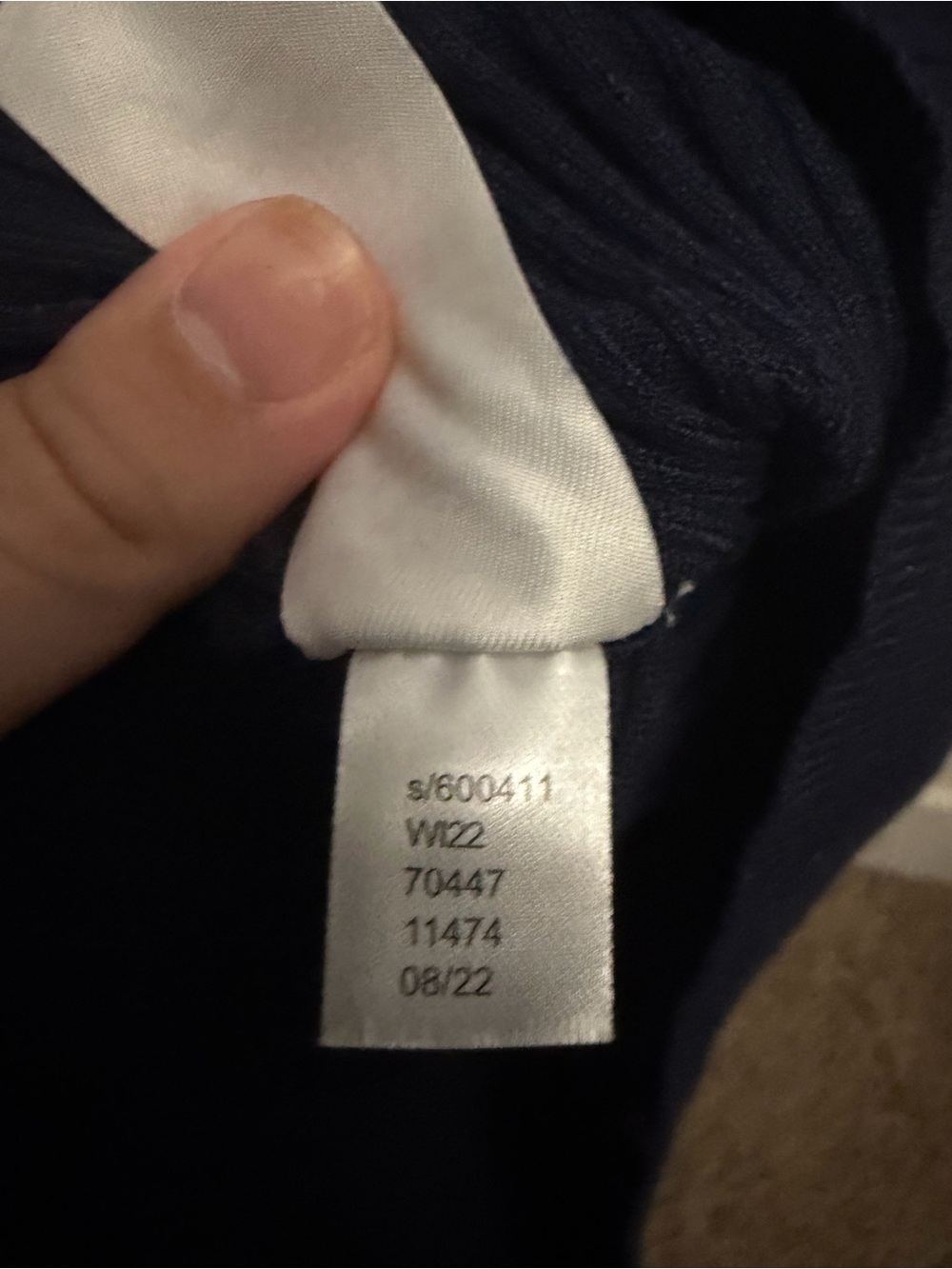 LOFT Navy Blue Ruffle Trim Knit Polo Sweater Small - Picture 10 of 10